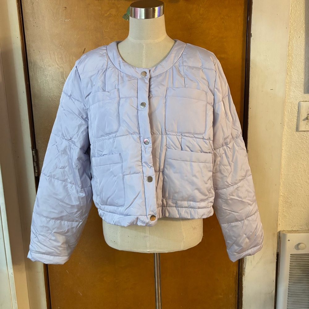 J.Cew Lilac cropped puffer coat. Xxl - Picture 2 of 5